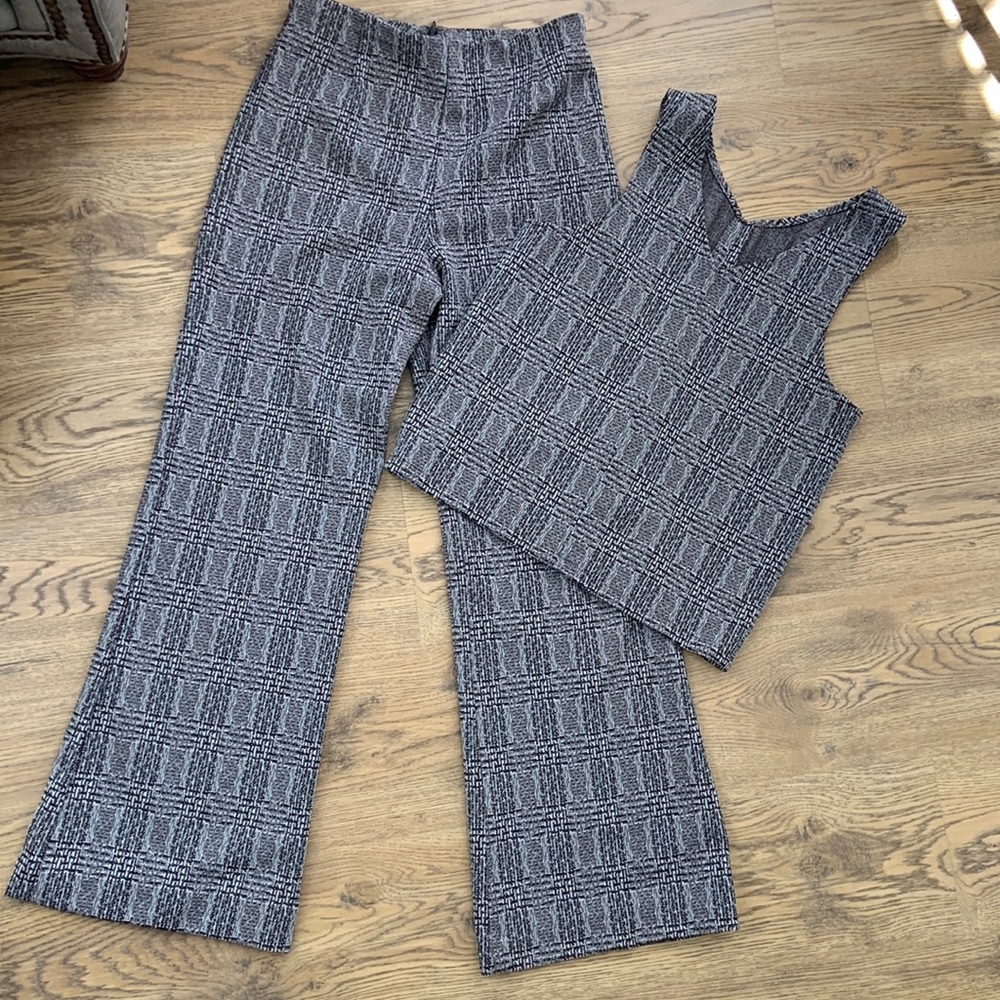 Vintage home made set wide leg pants and vest/tank top